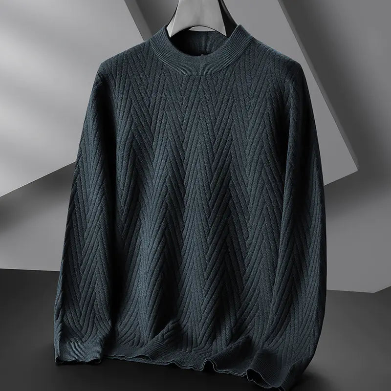 Men's Casual Knitted Sweater - Loose Round Neck Design