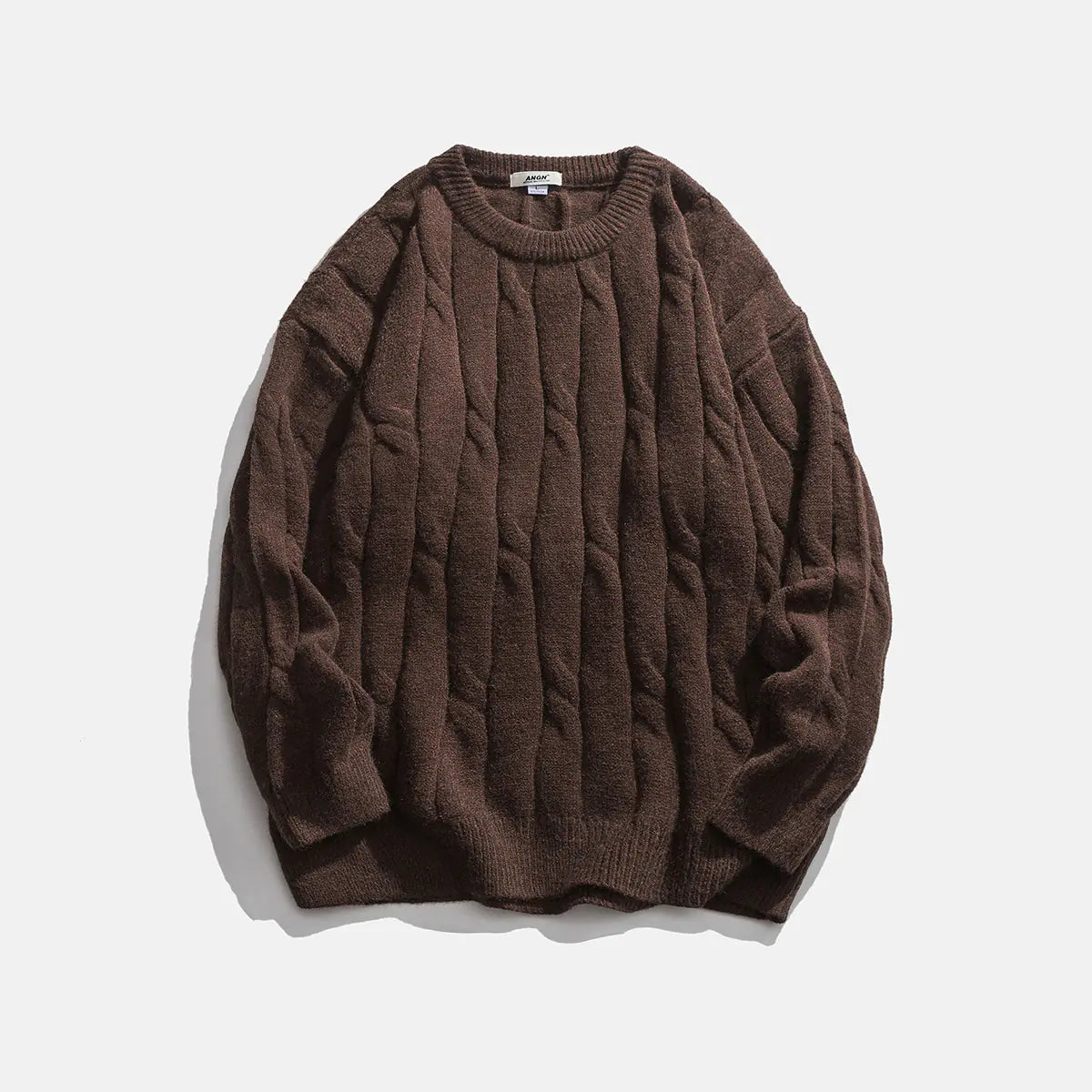 Men's Solid Color Simple Round Neck Sweater