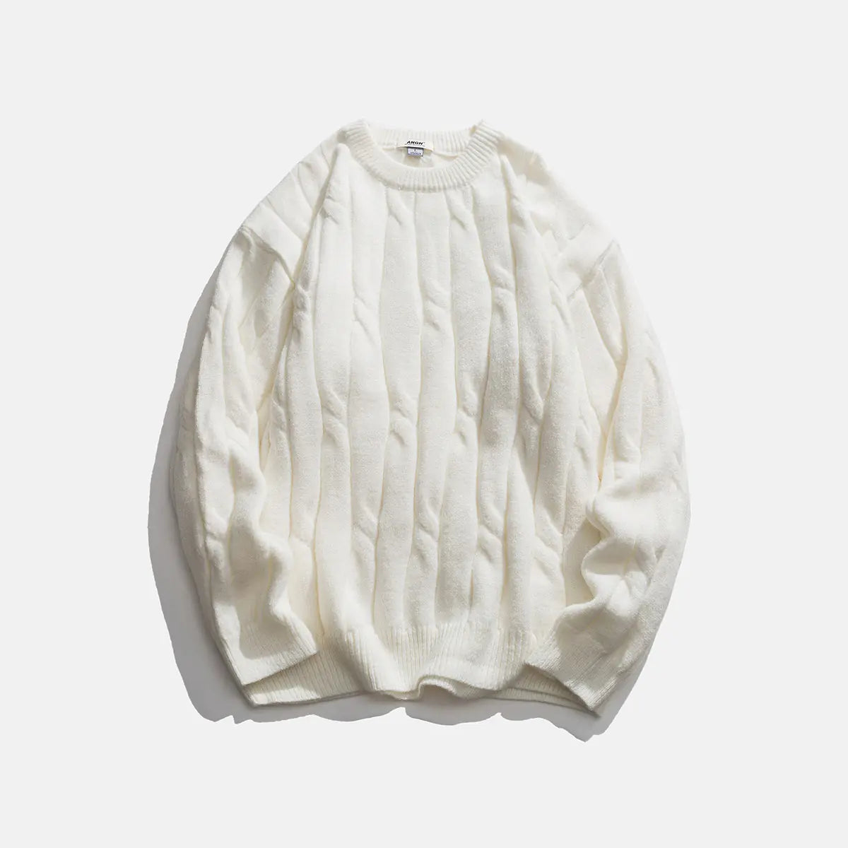 Men's Solid Color Simple Round Neck Sweater