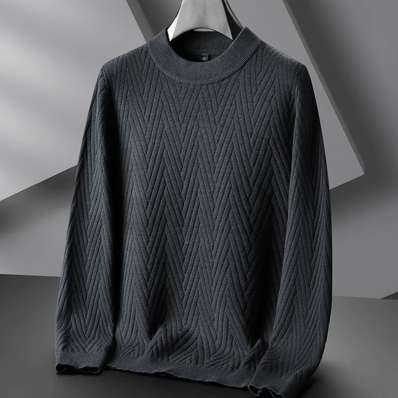 Men's Casual Knitted Sweater - Loose Round Neck Design