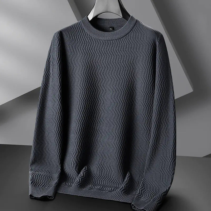 Men's Casual Knitted Sweater - Loose Round Neck Design