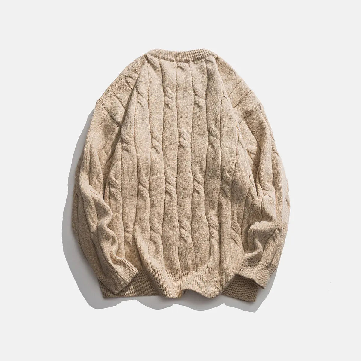 Men's Solid Color Simple Round Neck Sweater