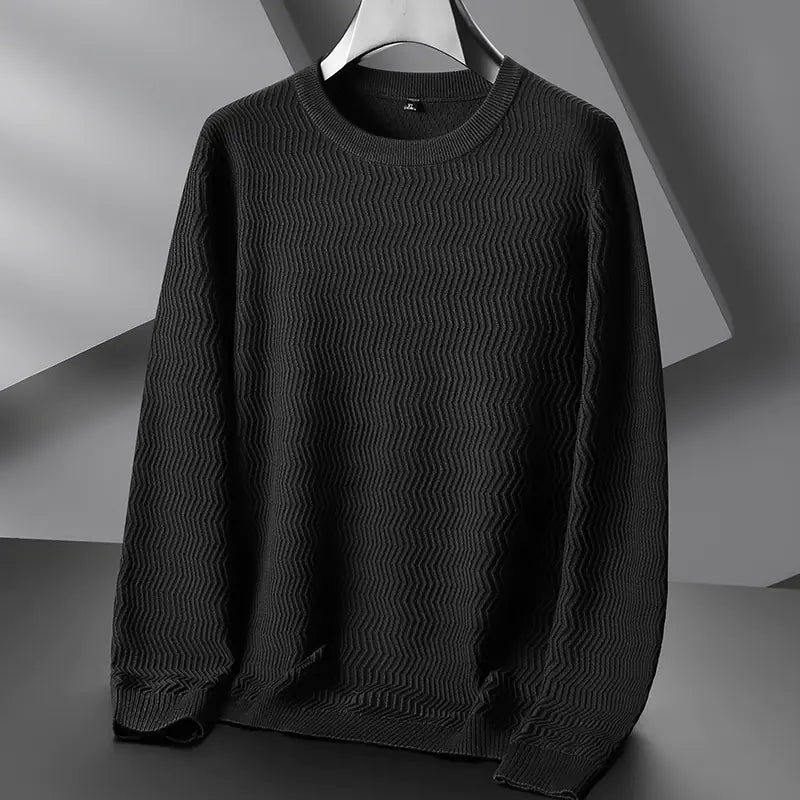 Men's Casual Knitted Sweater - Loose Round Neck Design